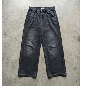 ASOS Mens Wide Leg Barrel Jeans Faded Black Denim 30x32 Baggy‎ Skater Grunge